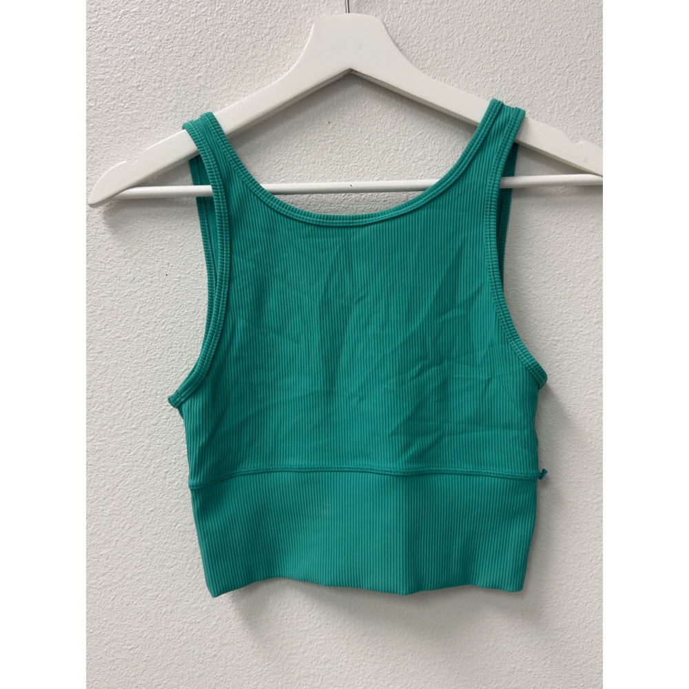 Lululemon Ebb to Street Tank Top 4 Teal Green Reversible Ribbed Athleisure Gym
